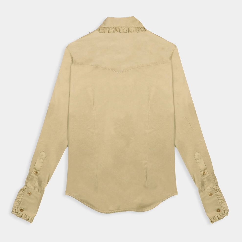 Traditional Taupe Frill Shirt