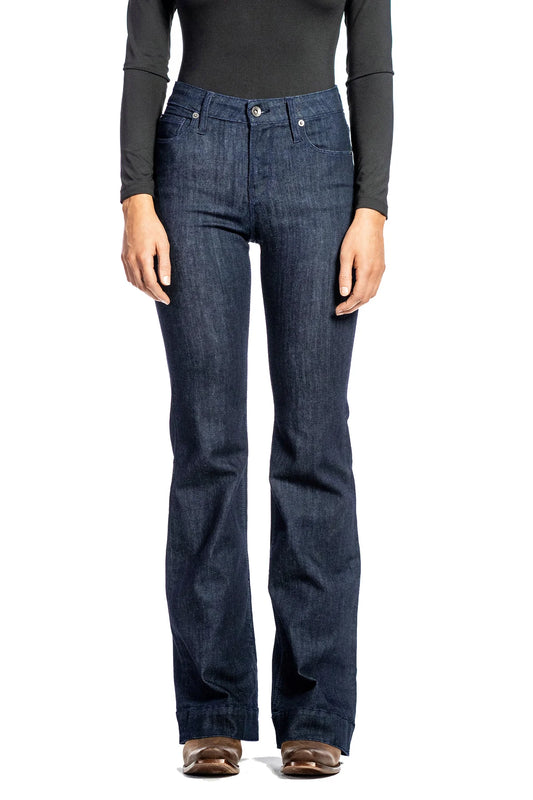 BELLA : Trouser Flare (Midnight) Navy Stitch