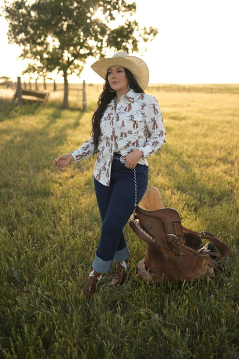 Roping Cowboy Blouse