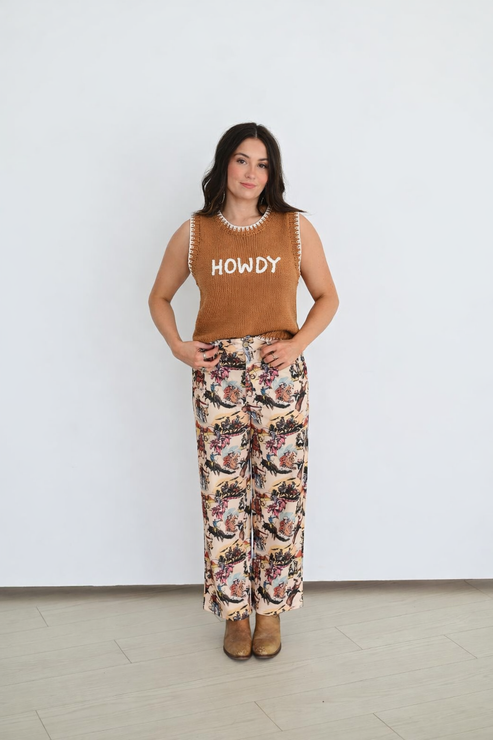 Howdy Brown Knit Vest