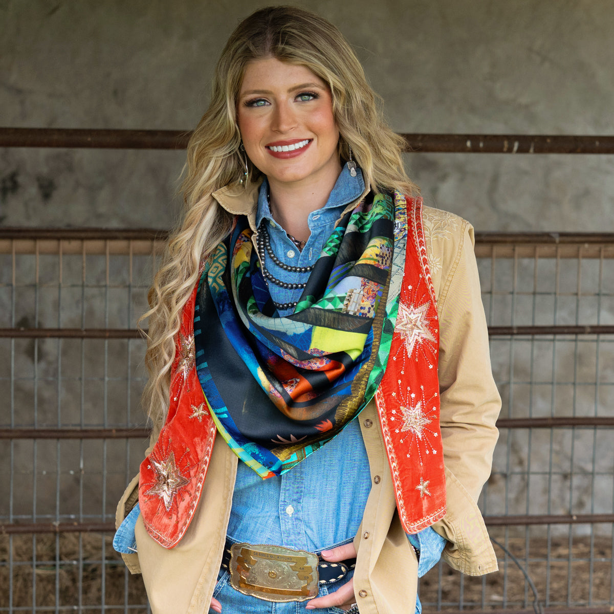 Fringe Scarves Painted Ruins
