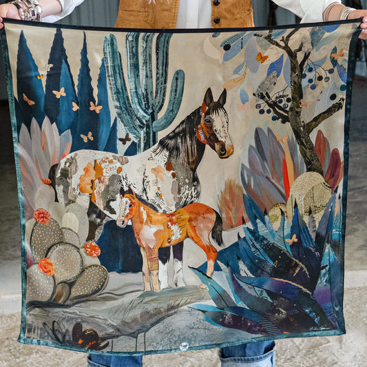 Fringe Scarves Blue Melodies