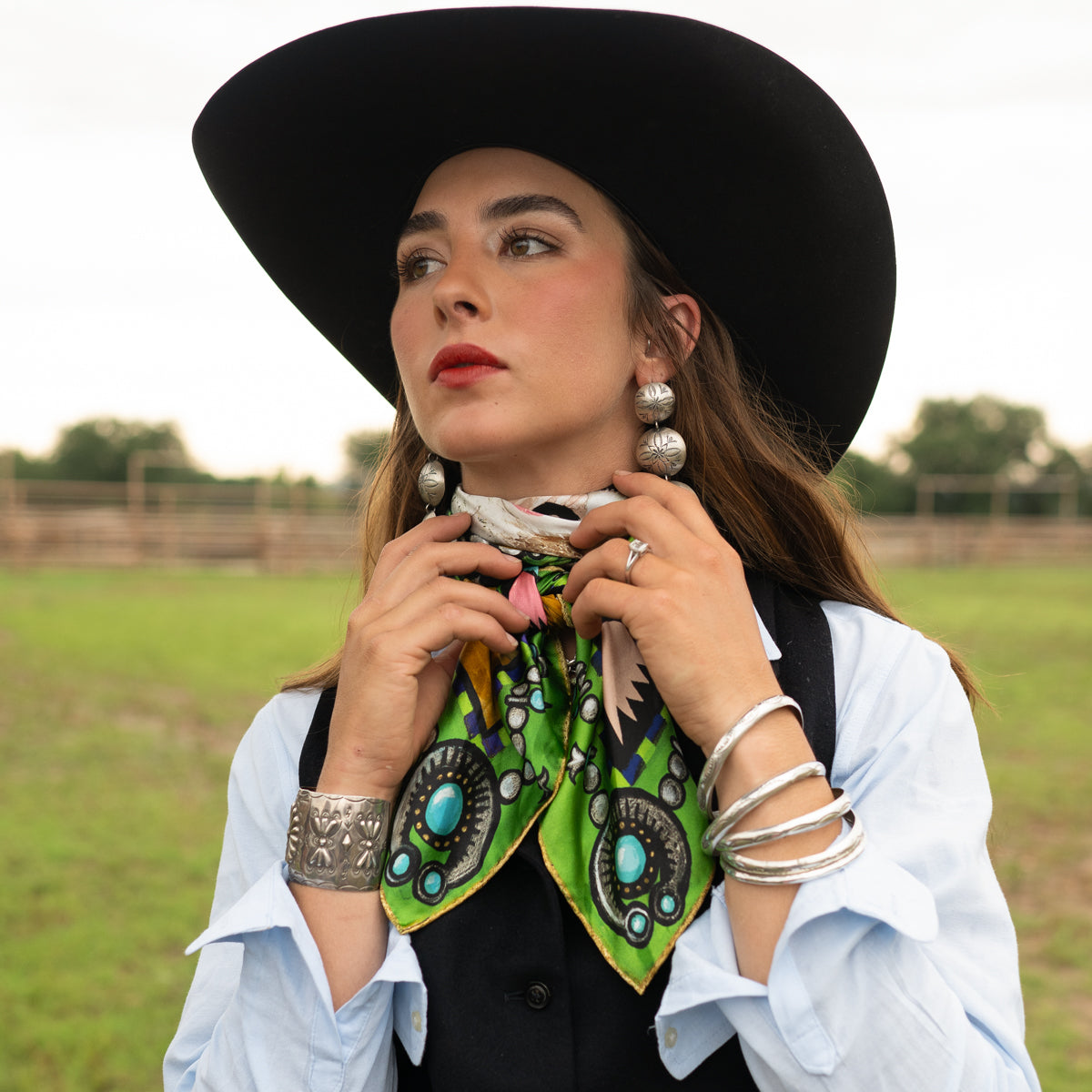 Fringe Scarves Bull in Bloom