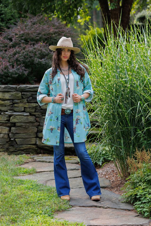 Four Corners Tunic Aqua