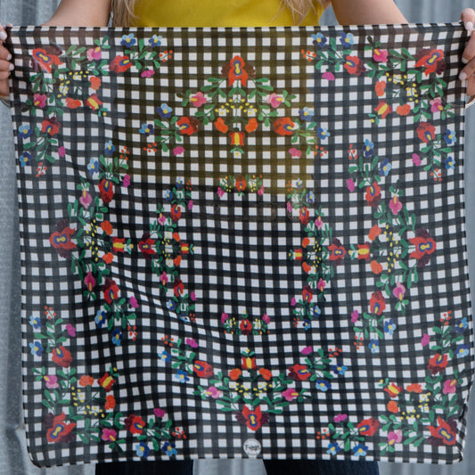 Fringe Scarves Gingham Style Bandana