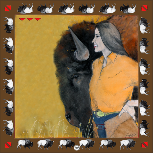 Fringe Scaves Girl & Bison