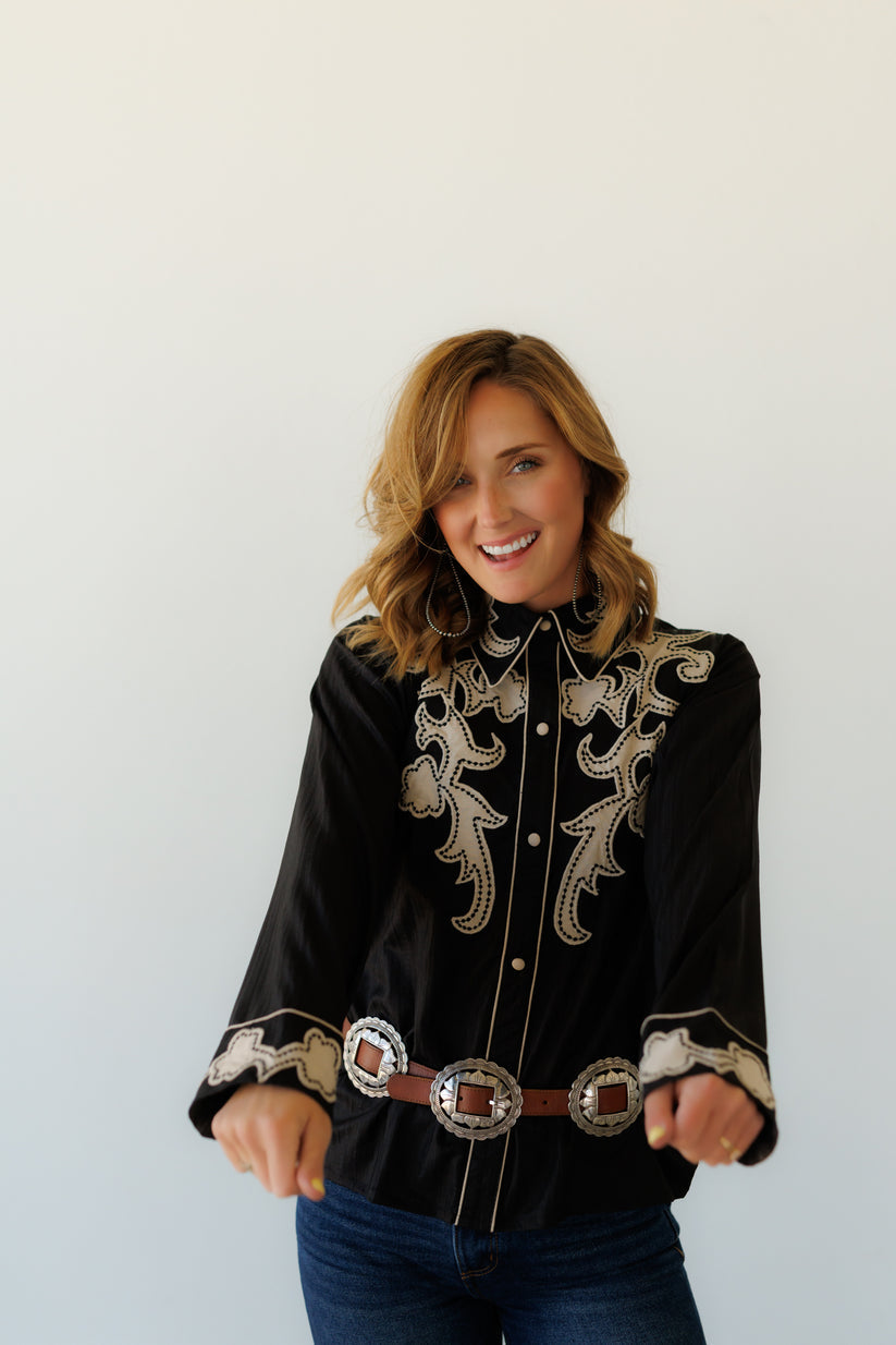 Applique Black Long Sleeve