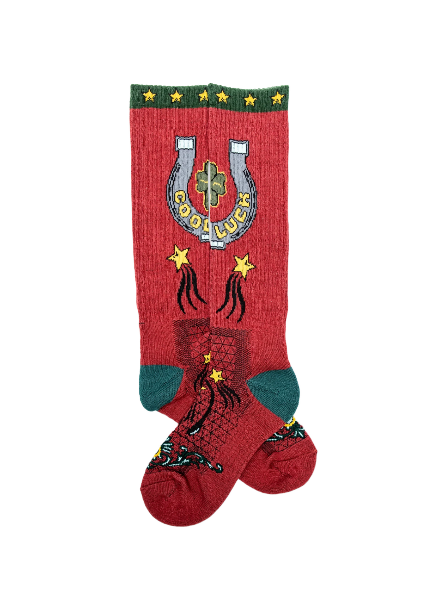 Fringe Lucky Horseshoe Red Performance Socks