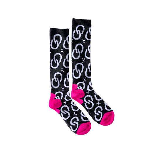 High Maintenance Cowgirl Black and Pink Performance Socks