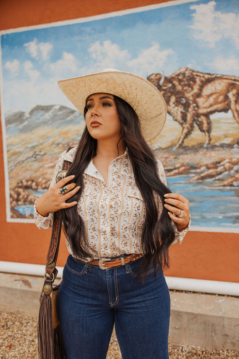 Layne Floral Pearl Snap