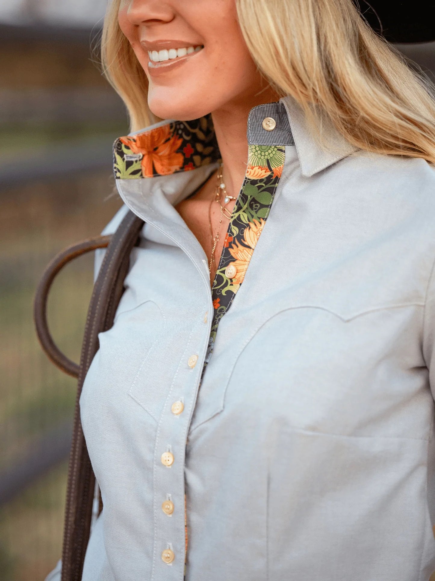Frank & Rio Western Shirt Khaki/Floral