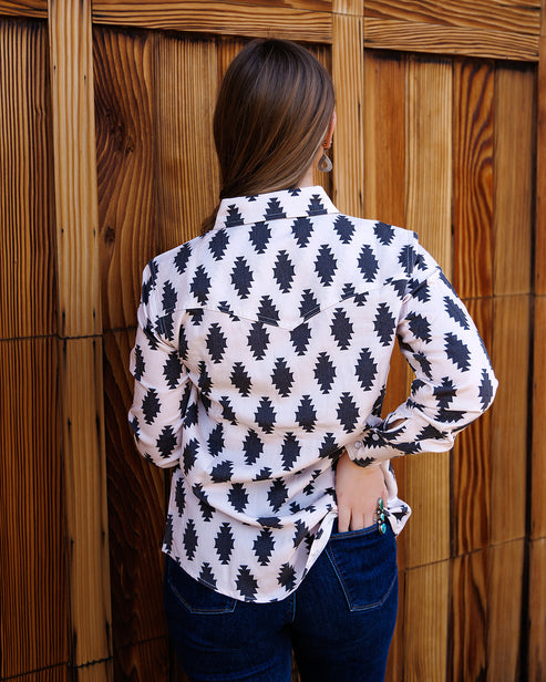 Black Diamond Long Sleeve Blouse