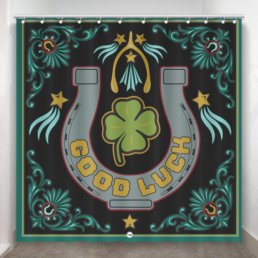 Fringe Shower Curtain - Lucky HorseShoe