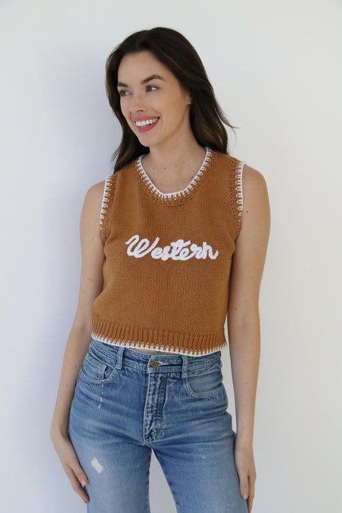 Western Knit Sweater Vest
