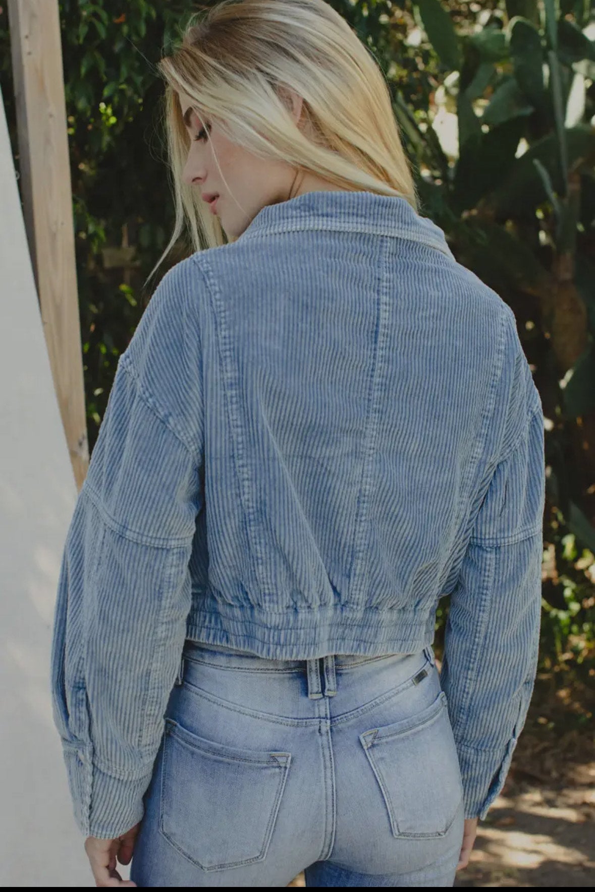 StyleWest Blue Corduroy Bomber