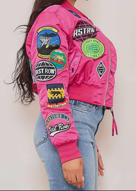 StyleWest Hot Pink Bomber Jacket