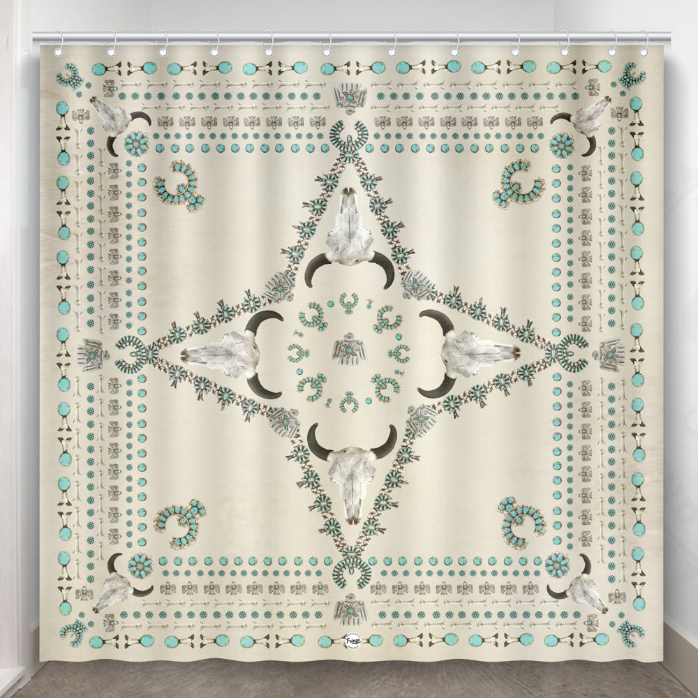 Fringe Shower Curtain - Squash Blossom