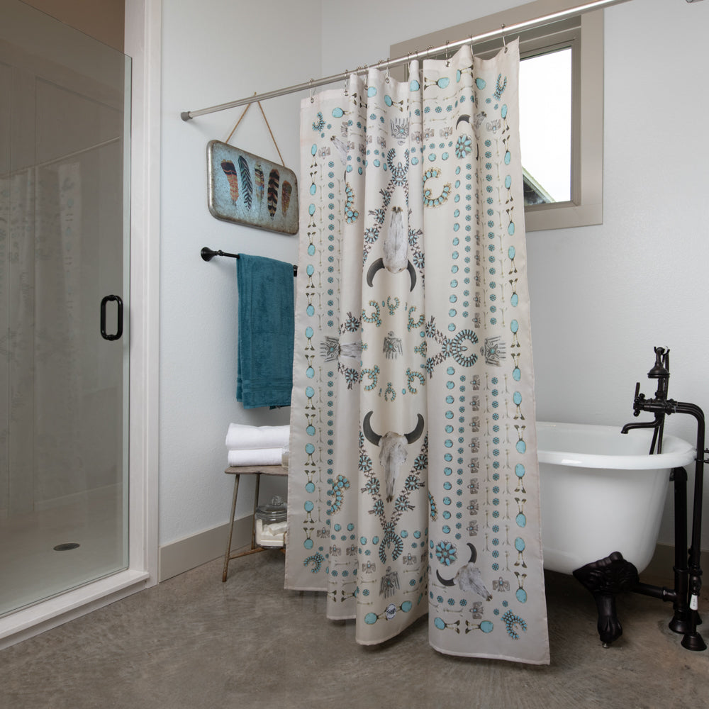 Fringe Shower Curtain - Squash Blossom