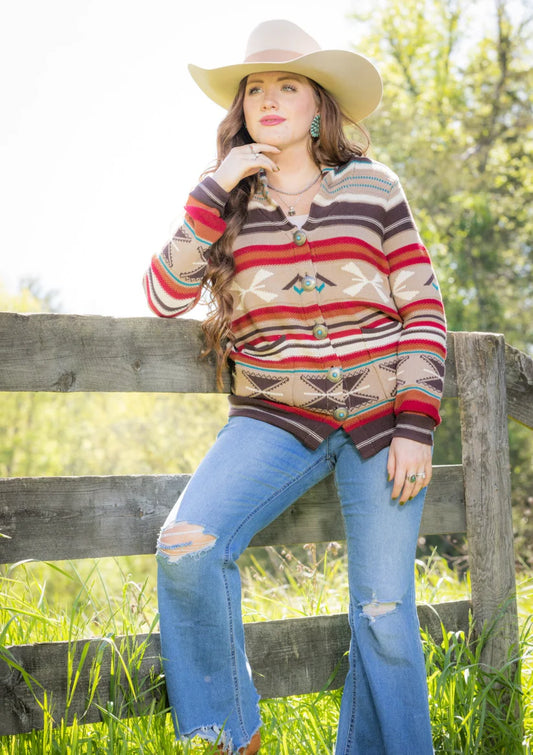 Cotton & Rye Striped Cardi