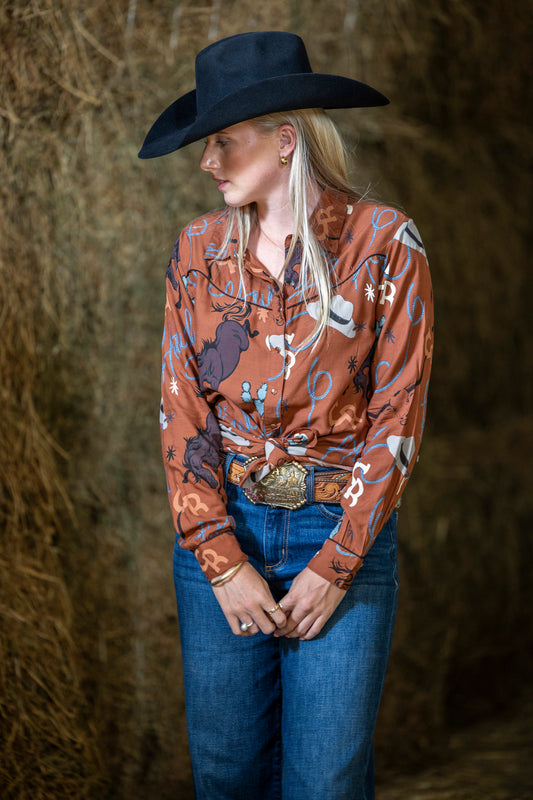 Howdy Long Sleeve Snap Blouse