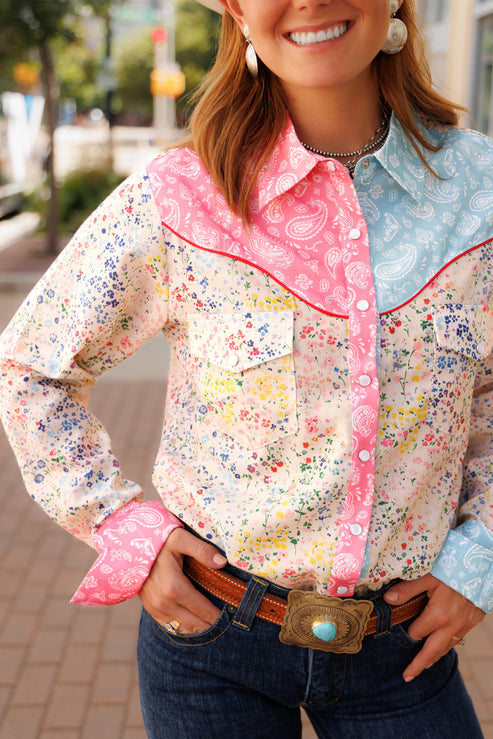 Bandana Floral Pearl Snap