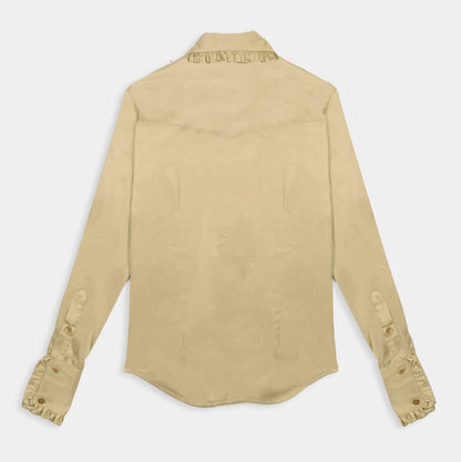 Traditional Taupe Frill Shirt