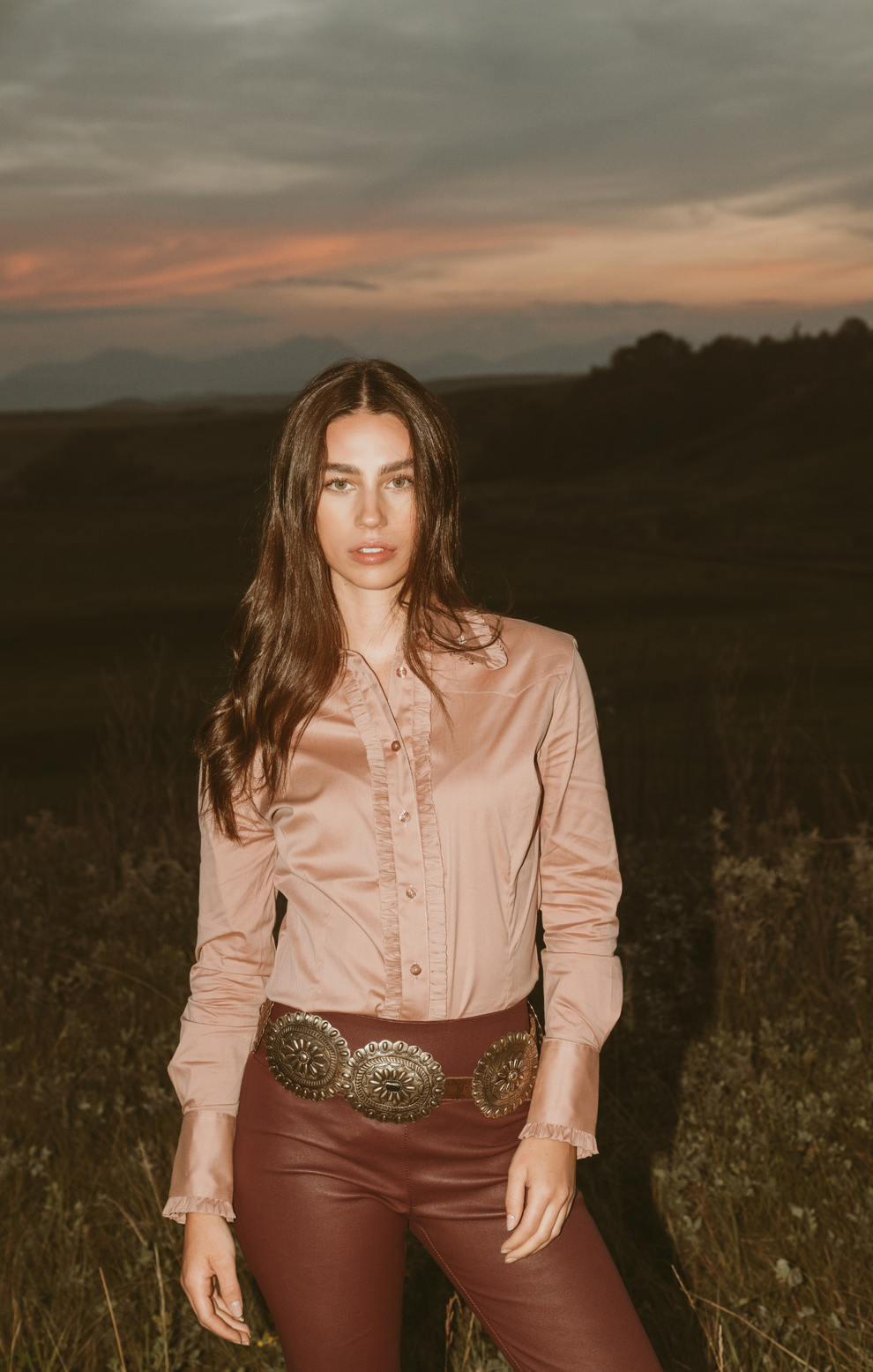 Dusty Rose Frill Shirt
