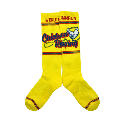 Cactus Alley Chicken Roping Yellow Performance Socks