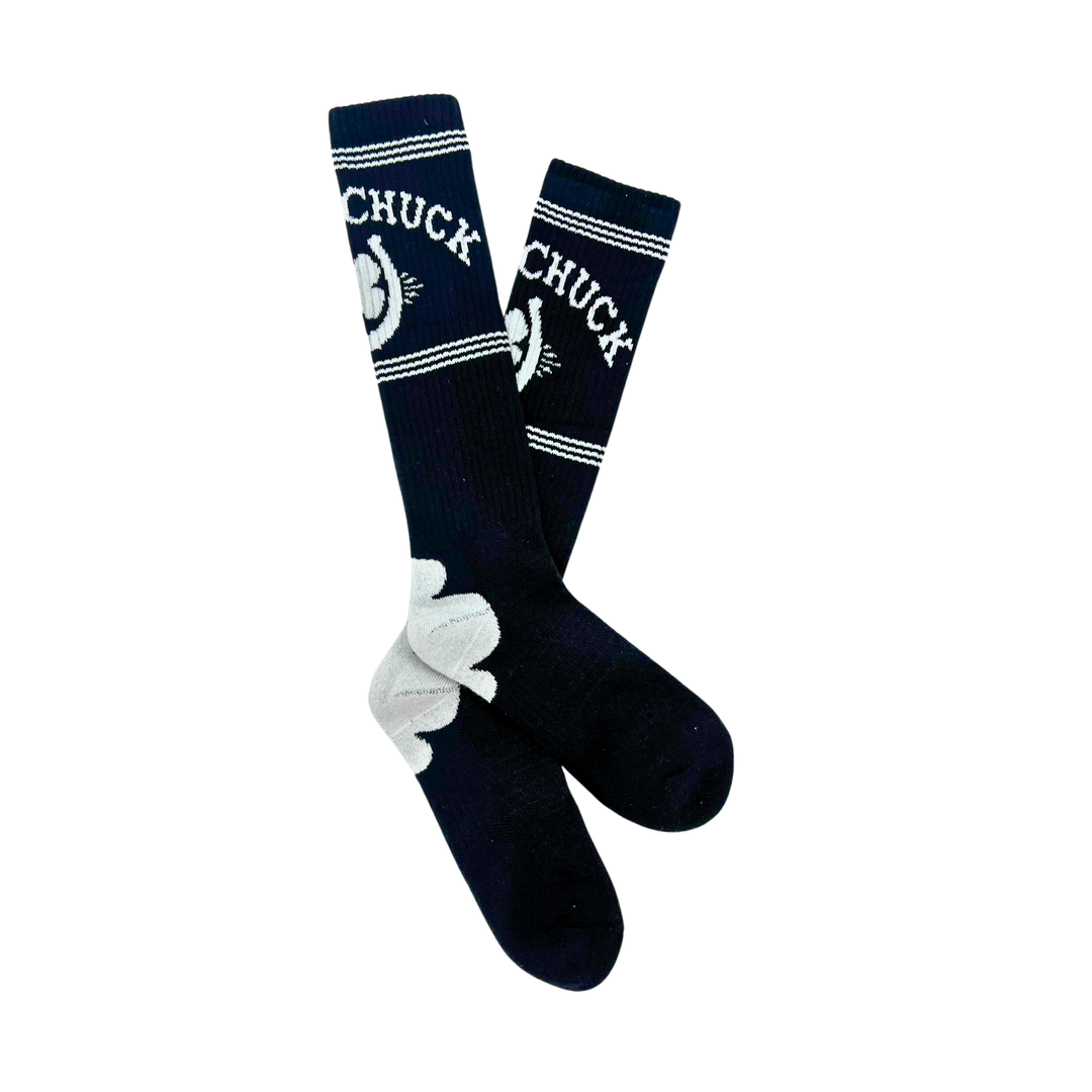 Retro Lucky Chuck Black/White Performance Socks