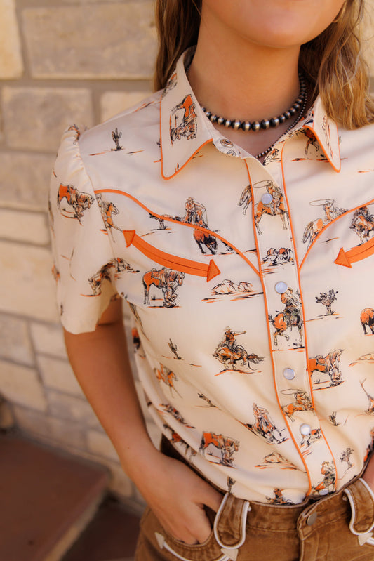 Western Things Pearl Snap Short Sleeve