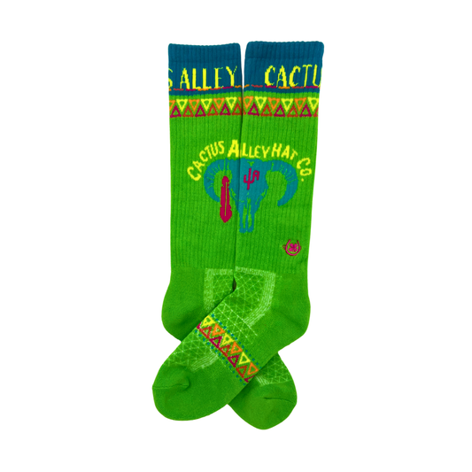 Cactus Alley Southwest Green Performance Socks
