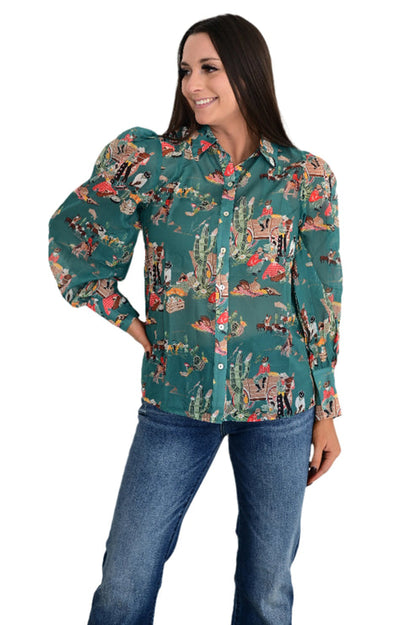Turquoise Wagon Blouse