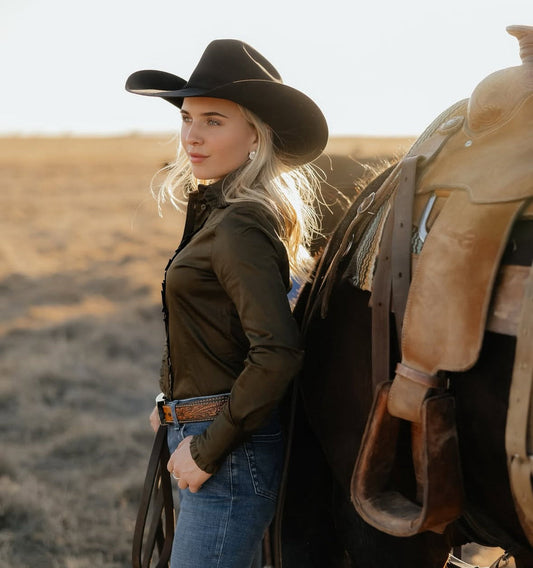 Olive Green Frill Shirt