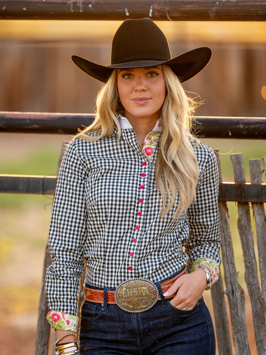 Frank & Rio Western Shirts B/C Gingham Butterfly