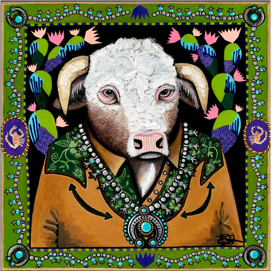 Fringe Scarves Bull in Bloom