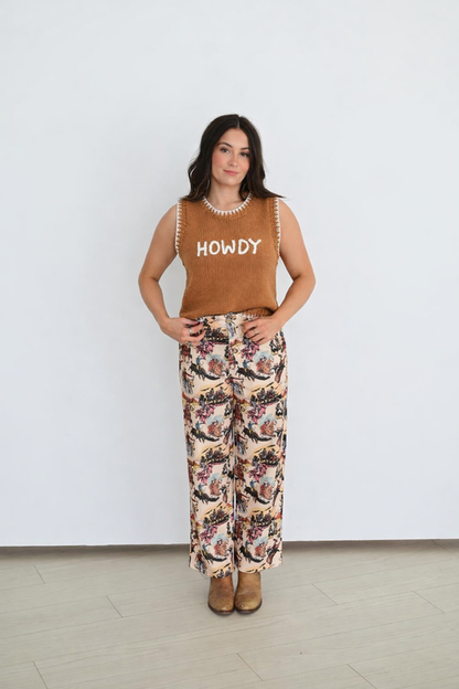 Howdy Brown Knit Vest