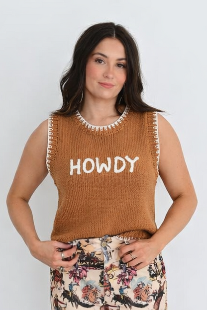 Howdy Brown Knit Vest