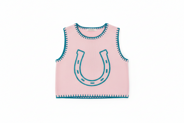 Pink Horseshoe Knit Vest
