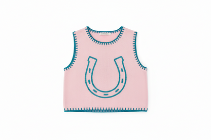 Pink Horseshoe Knit Vest