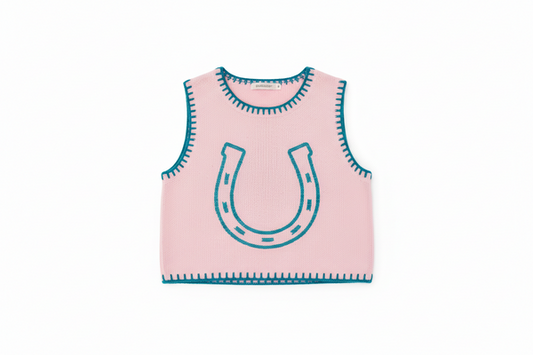 Pink Horseshoe Knit Vest