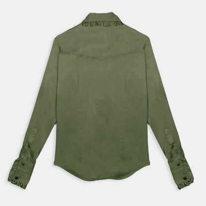 Olive Green Frill Shirt