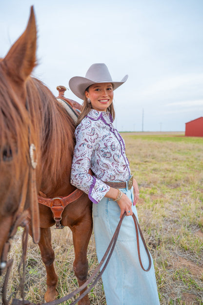 Painted Paisley Frill Shirt