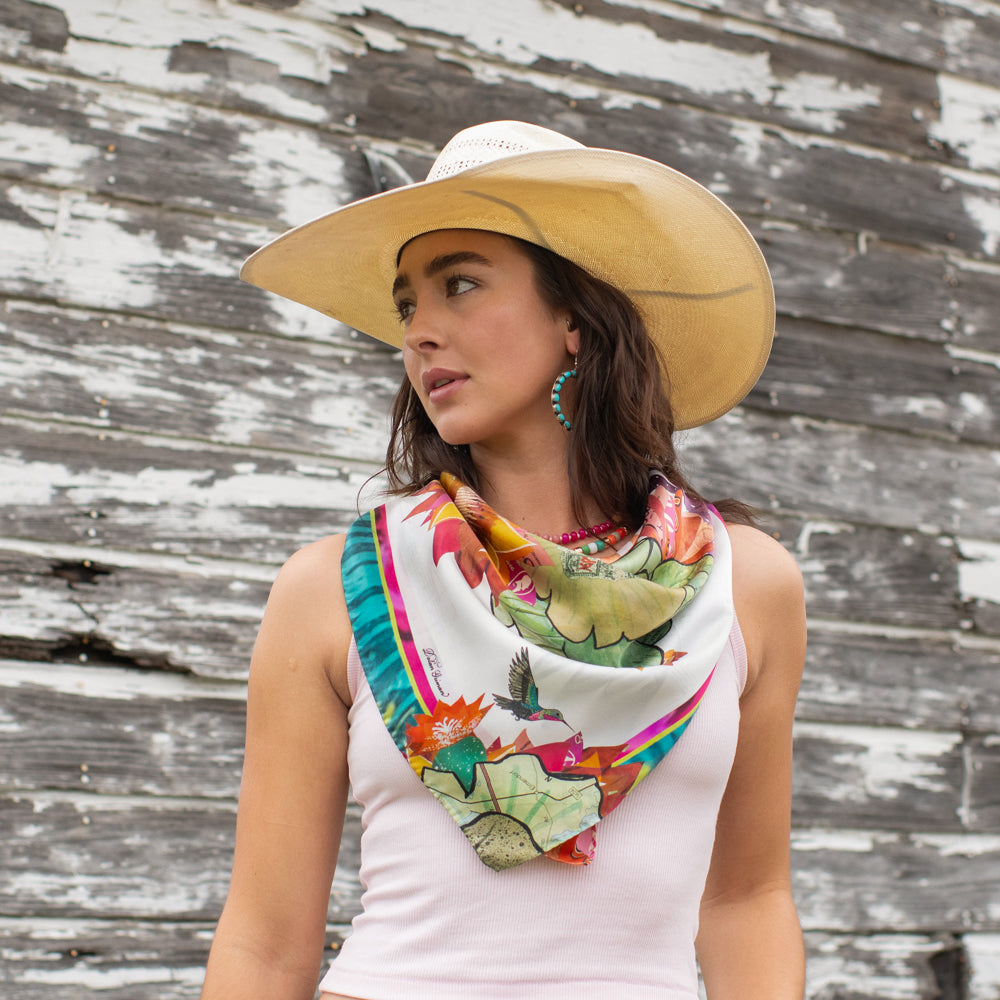Fringe Scarves Cactus Blooms