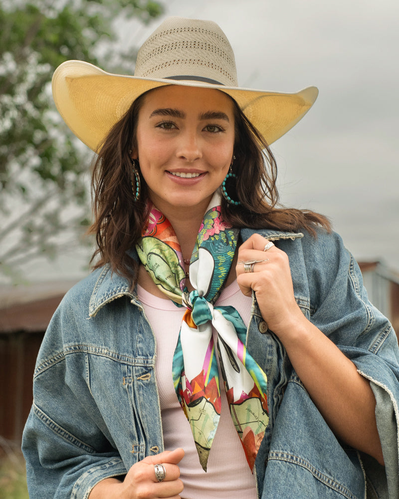 Fringe Scarves Cactus Blooms