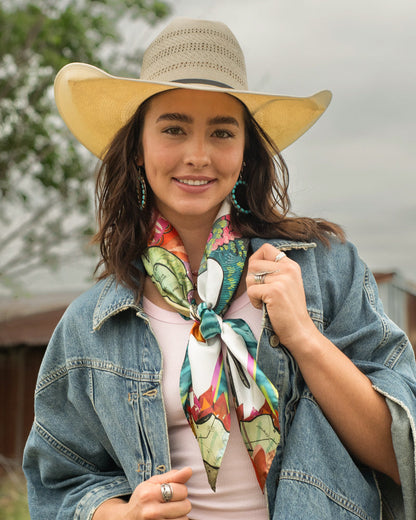 Fringe Scarves Cactus Blooms