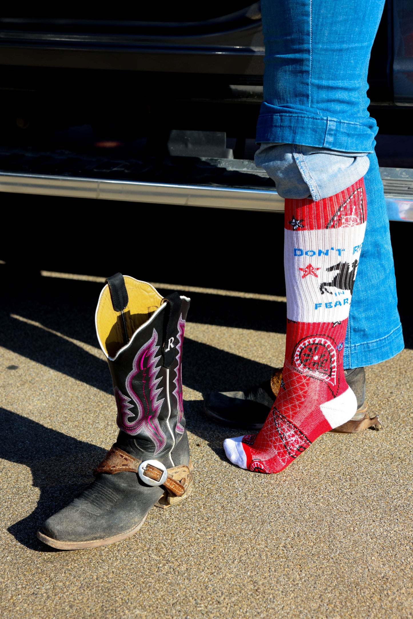 Don’t Ride in Fear Performance Socks Red