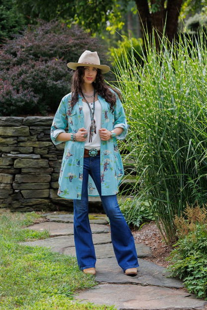Four Corners Tunic Aqua