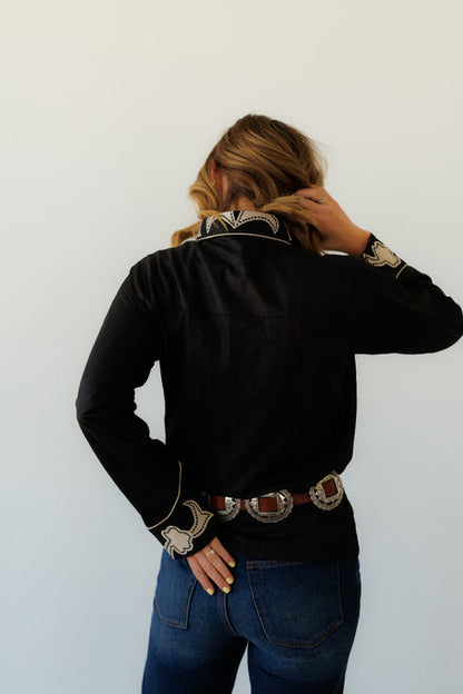 Applique Black Long Sleeve