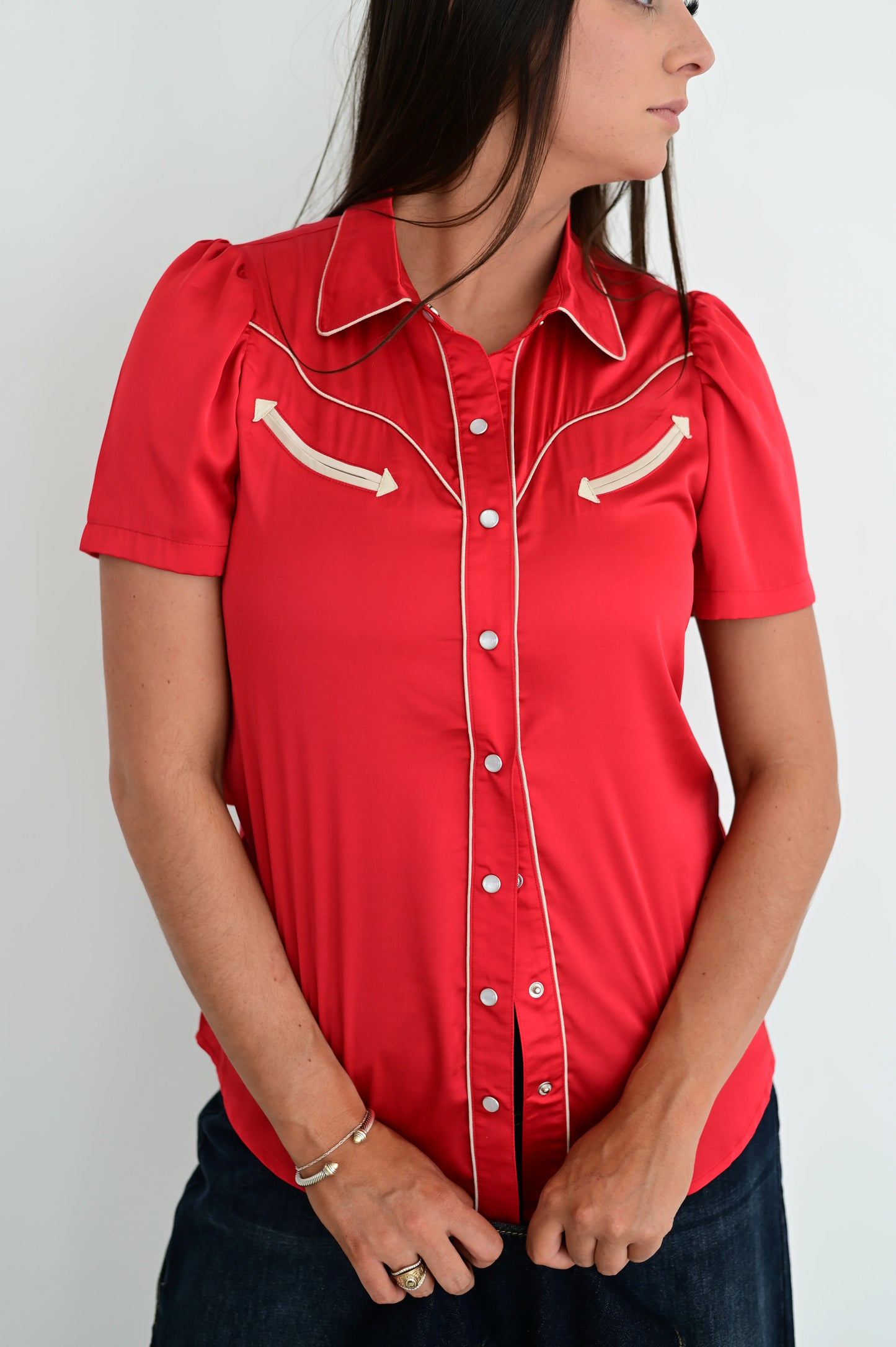 Howdy Hanny Crimson Pearl Snap
