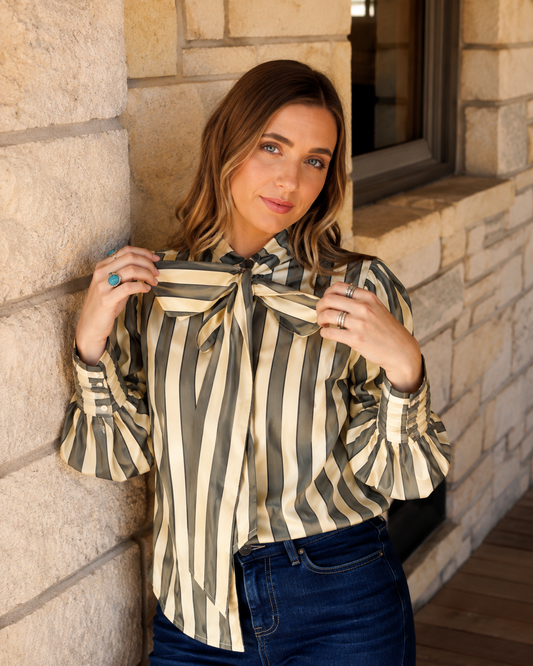 Tie Top Brown Stripe